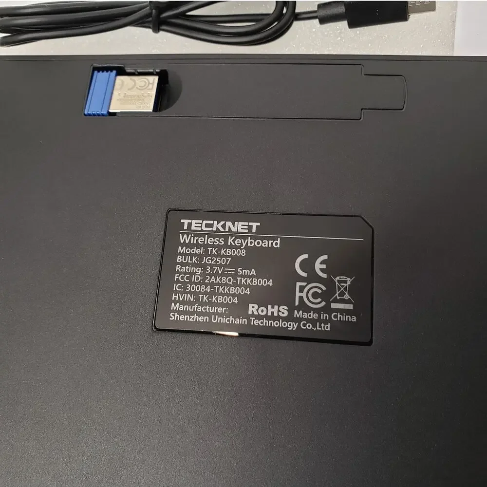 TECKNET Compact Wireless Keyboard (Model: TK-KB008)